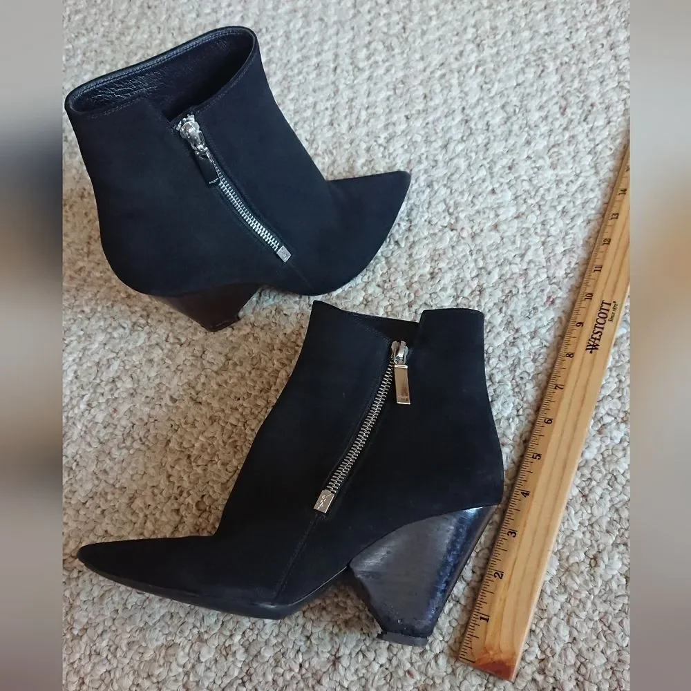 Saint Laurent Niki Asymmetric black Suede Ankle Boot size 36.5 - Picture 8 of 16